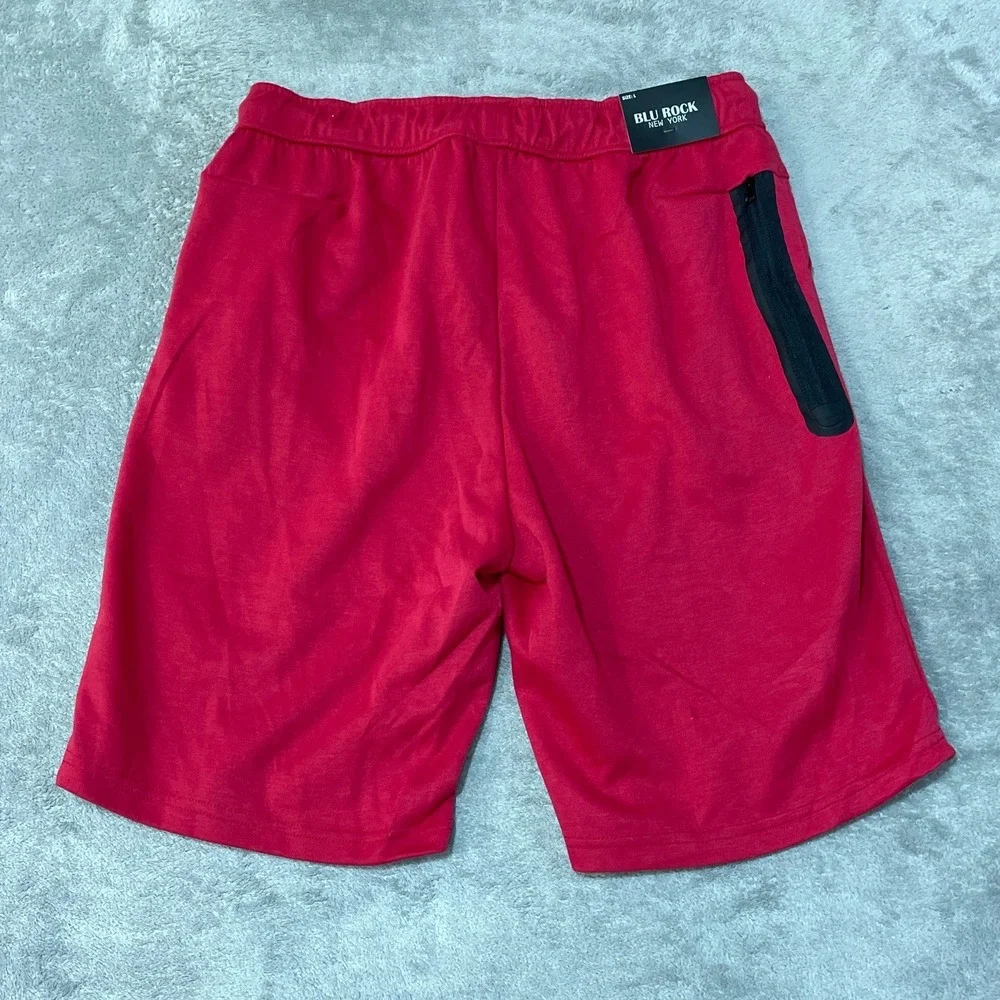 NWT Blu Rock Shorts Men's Large Red Cotton Blend Tech Style